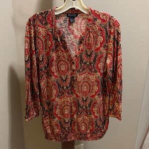 Lucky Brand Multicolor Paisley Blouse